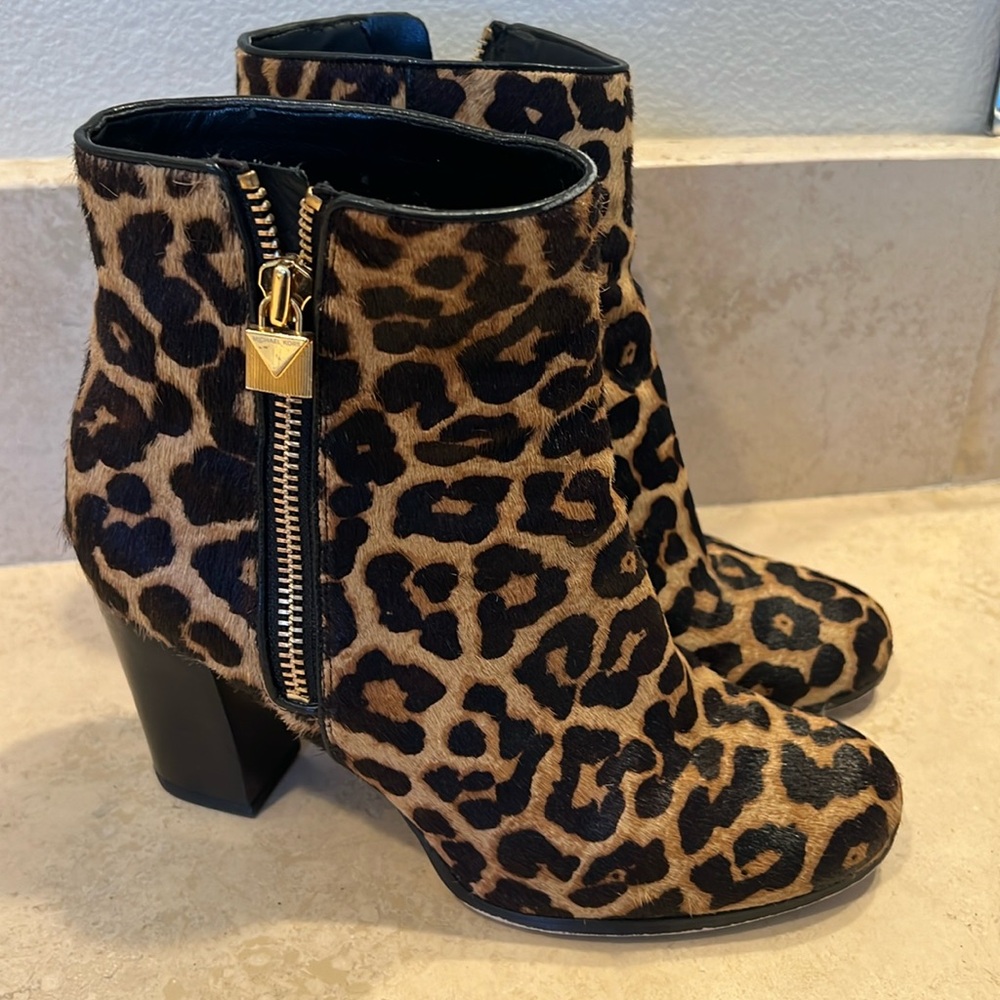 Michael Kors Leopard Booties size 9